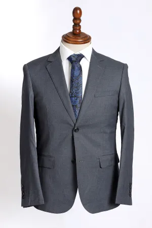 TEXTURED GRAY SLIM FIT 2-PCS SUIT