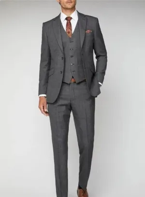 Three-Piece Grey Suit for Men - Vintage Grey Wedding Suit