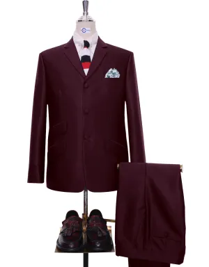 Tonic Suit | Mod Fashion Burgundy Tonic Suit