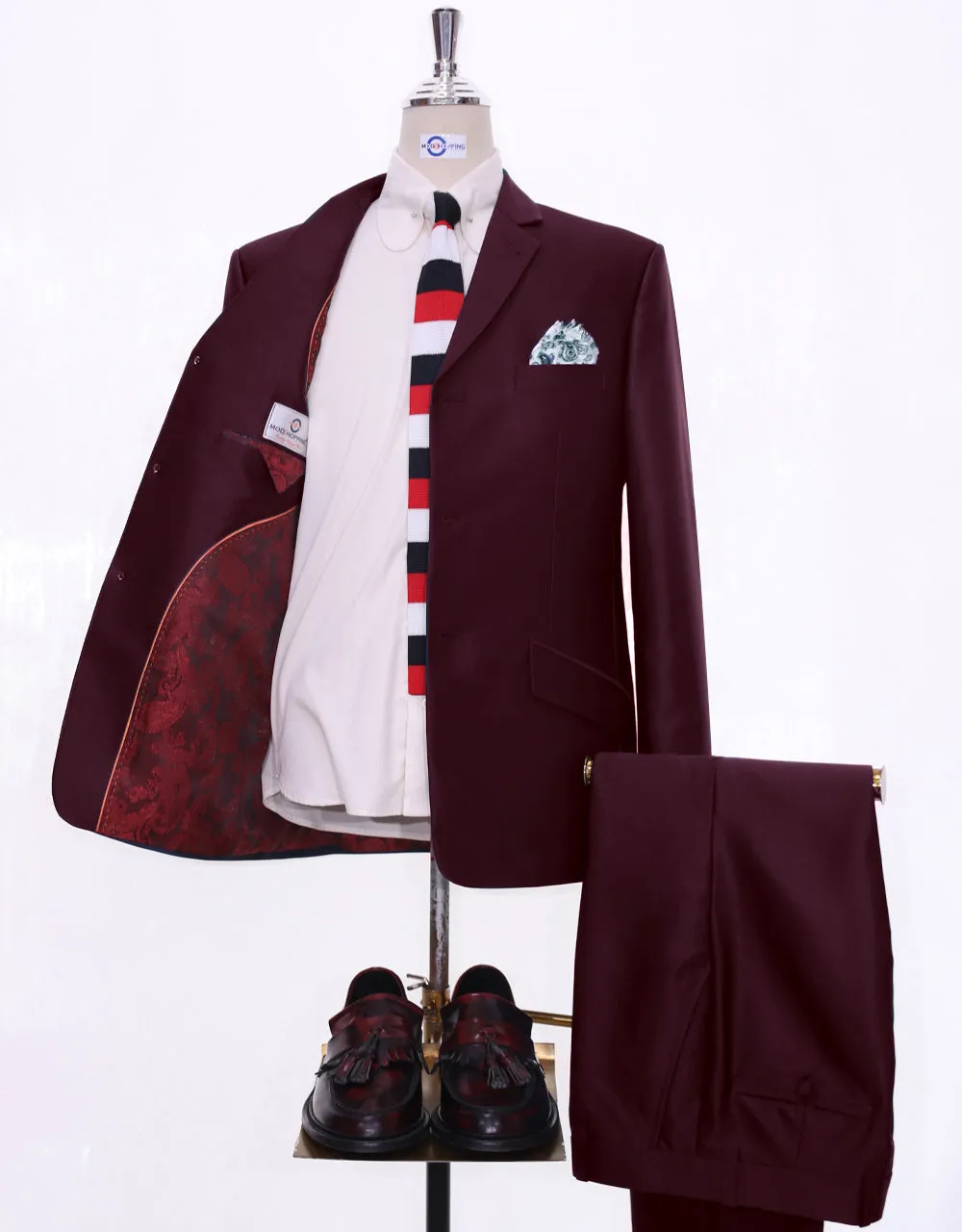 Tonic Suit | Mod Fashion Burgundy Tonic Suit