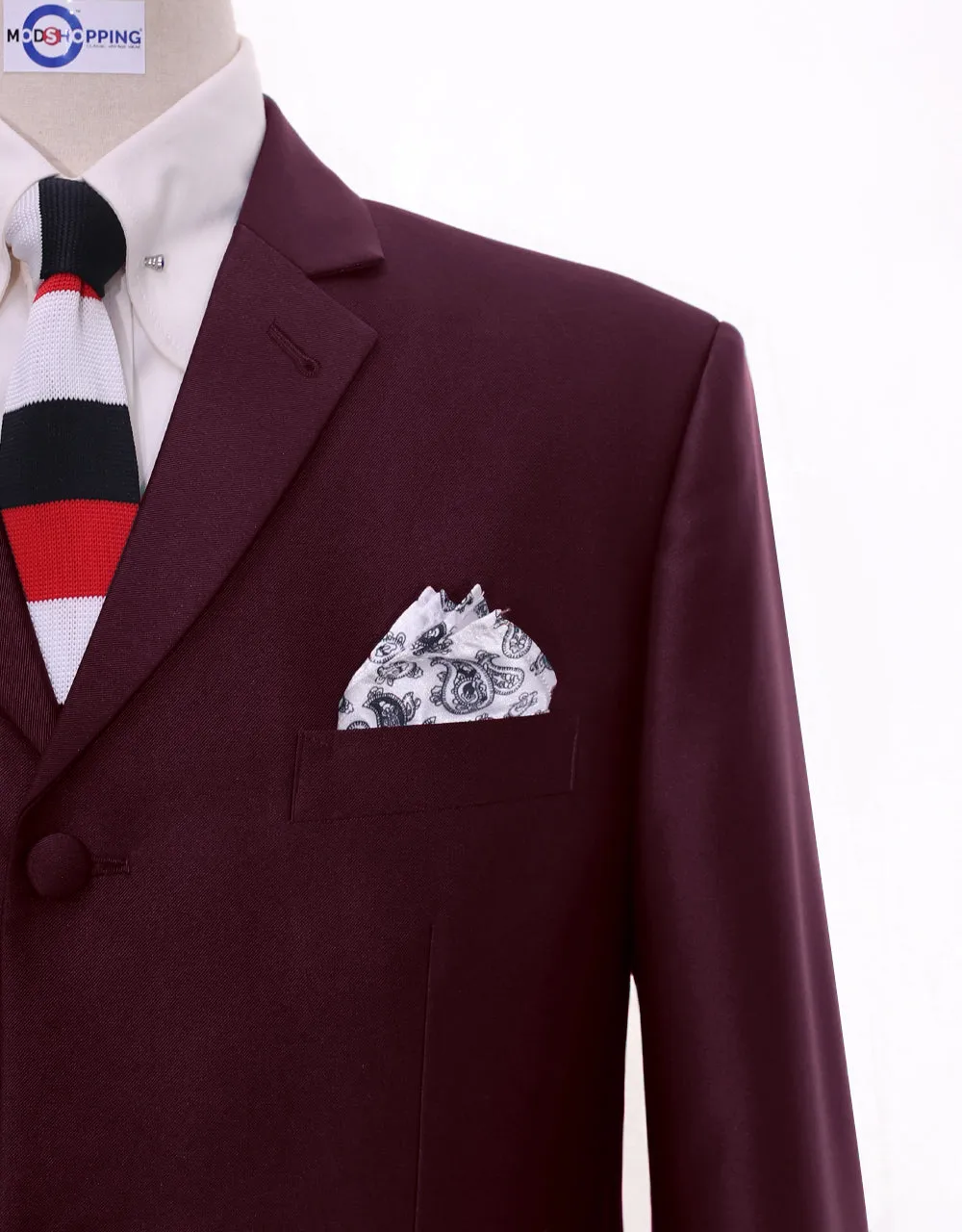 Tonic Suit | Mod Fashion Burgundy Tonic Suit
