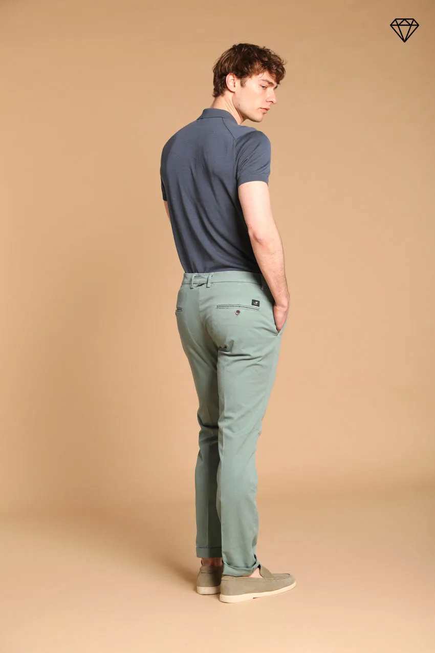 Torino men's chino pants in fine cotton and lyocell tricot slim fit  ①