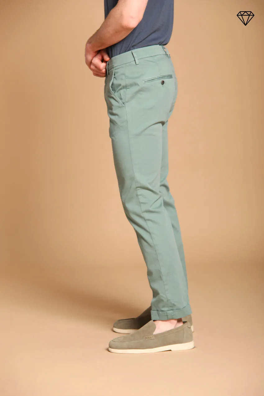 Torino men's chino pants in fine cotton and lyocell tricot slim fit  ①