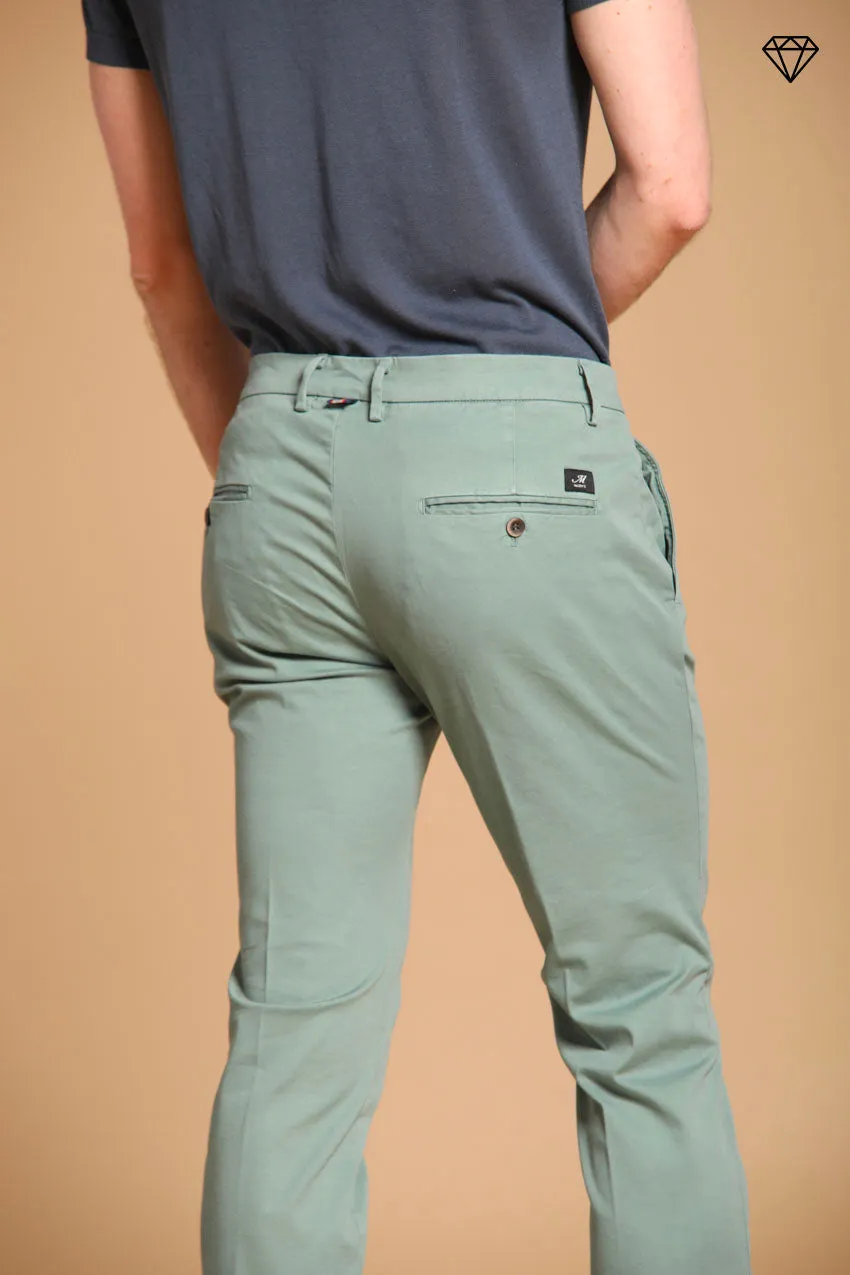 Torino men's chino pants in fine cotton and lyocell tricot slim fit  ①
