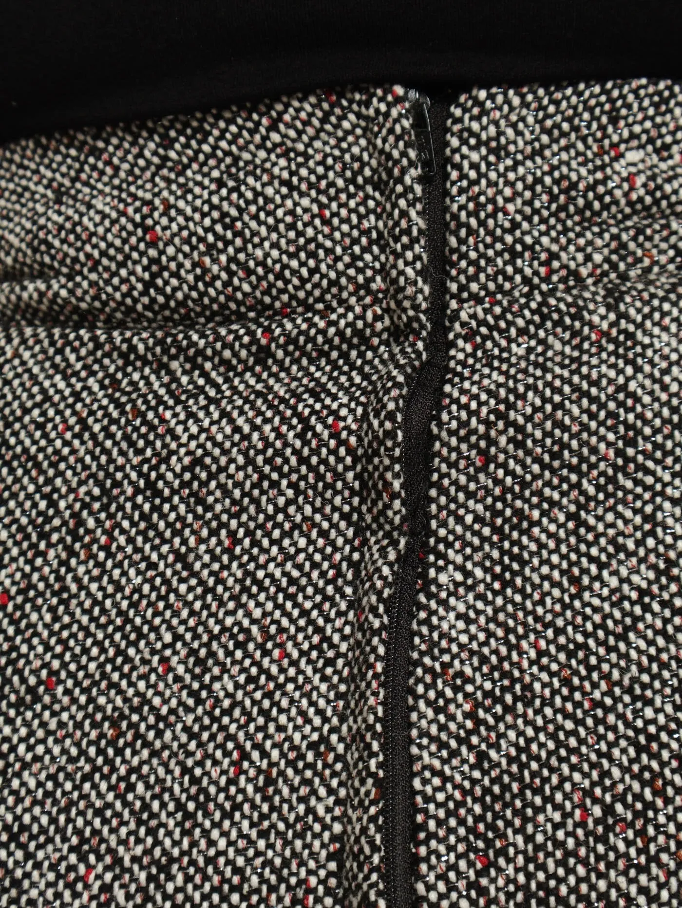 Tweed Pencil Skirt - Black