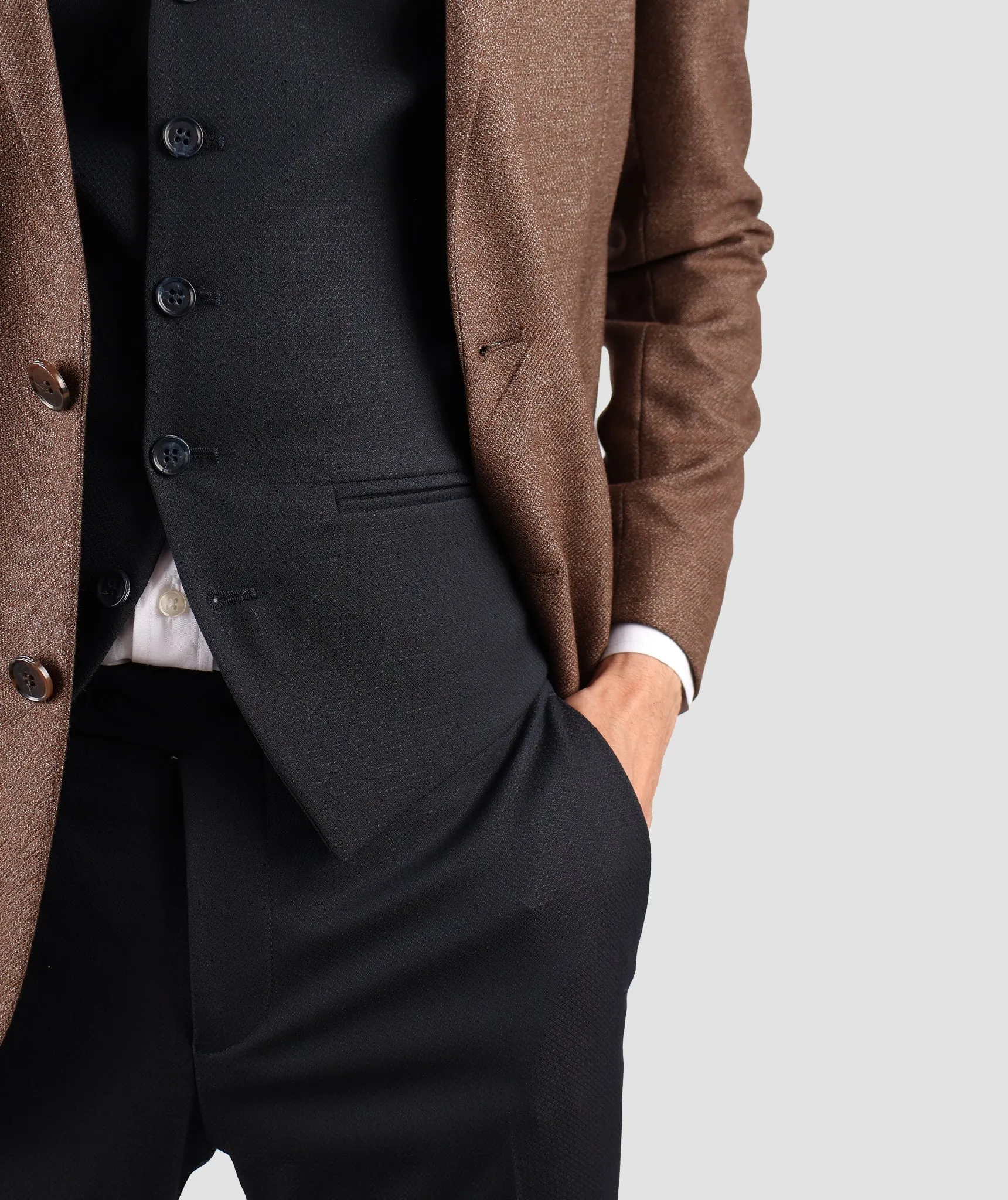 TWN Camel Slim Fit  Combination Suit