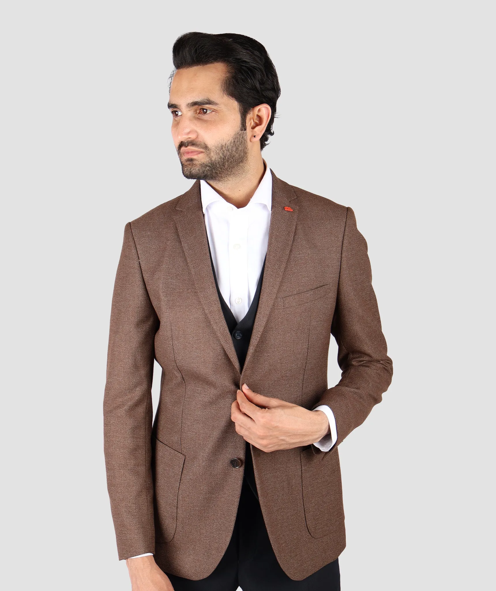 TWN Camel Slim Fit  Combination Suit
