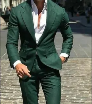 Two-Piece Green Suit for Men - Elegant Green Wedding & Engagement Attire