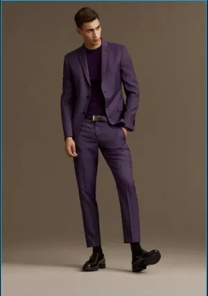 Two-Piece Purple Suit for Men - Stylish Attire for Weddings & Engagements