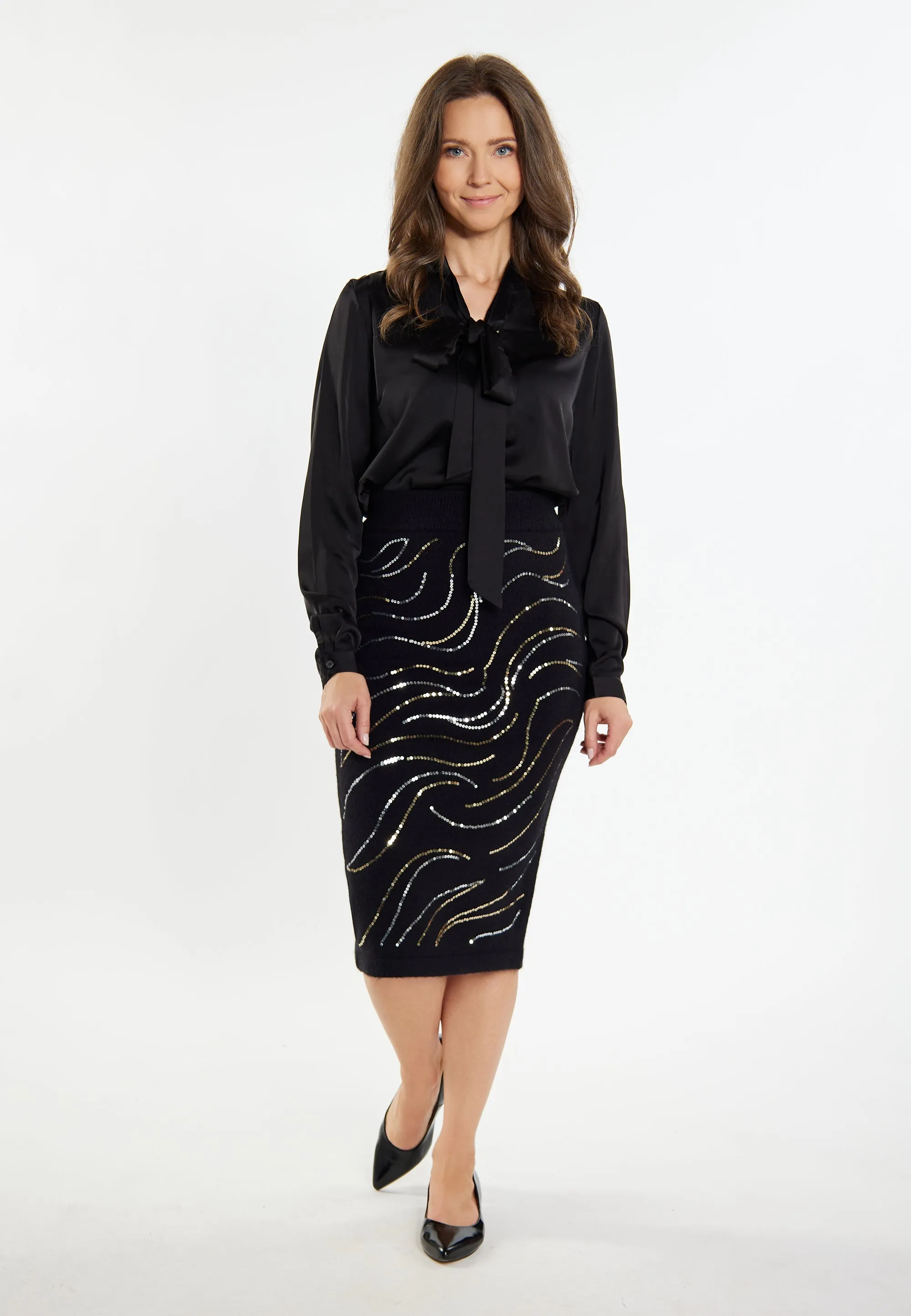 Usha black label Women's Midi Skirt