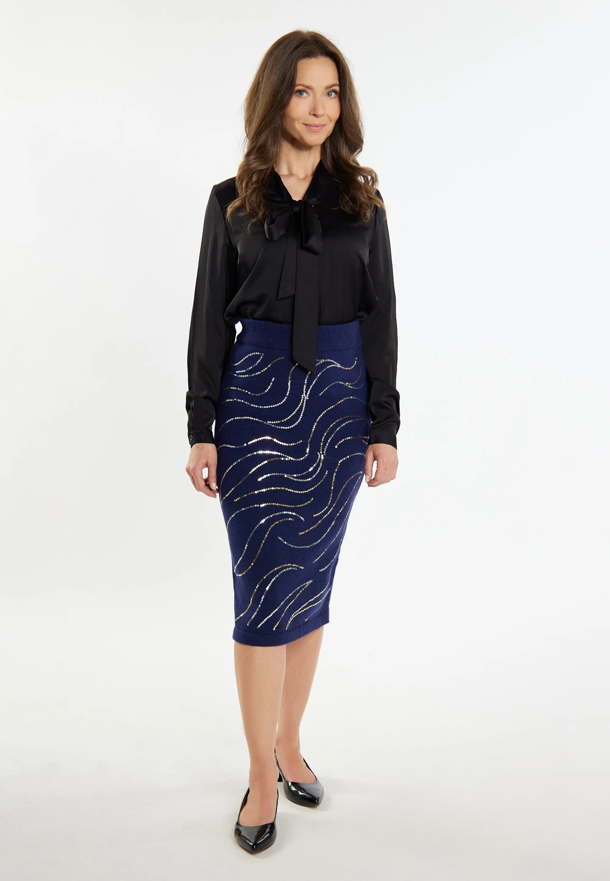Usha black label Women's Midi Skirt