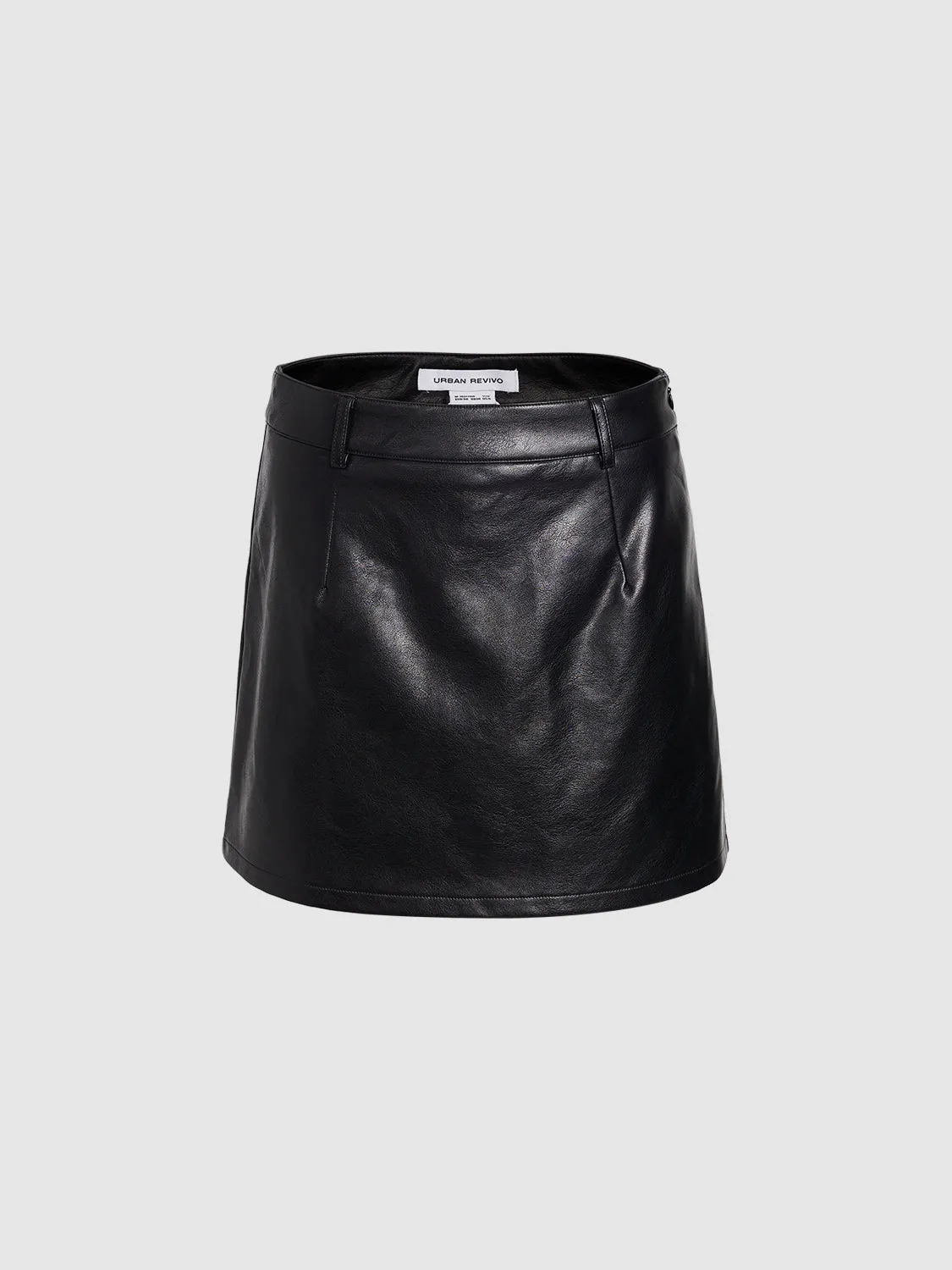 Vegan Leather Mini A-Line Skirt