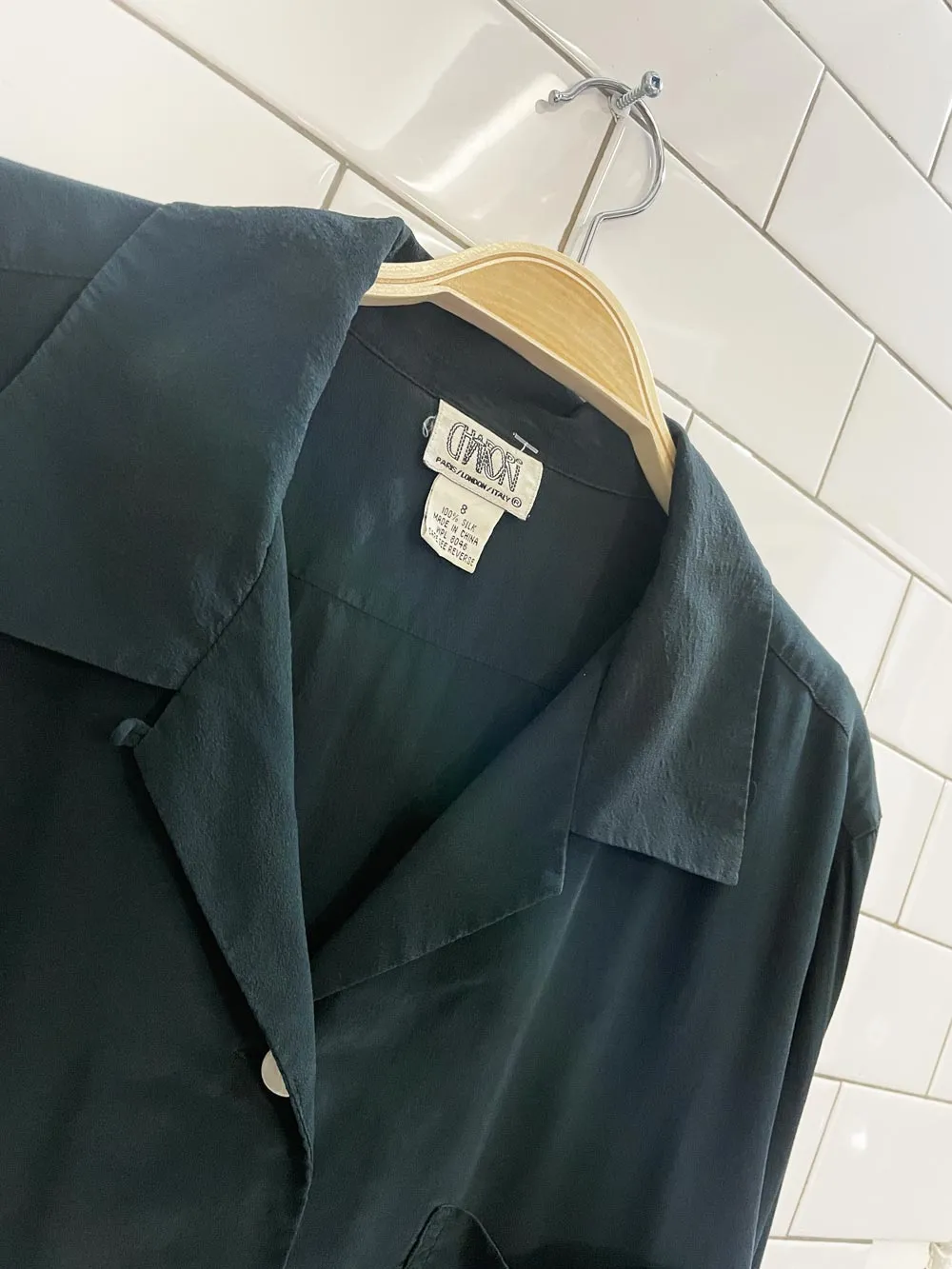 vintage 90s charori paris italy silk blouse