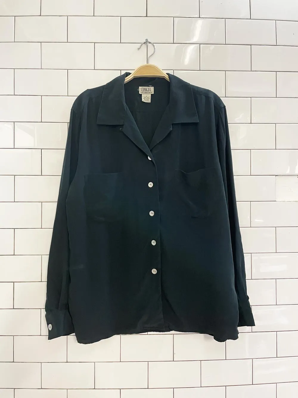 vintage 90s charori paris italy silk blouse