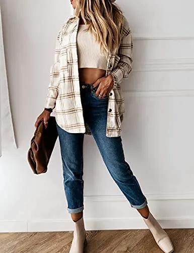 Vintage Plaid Button Down Coat