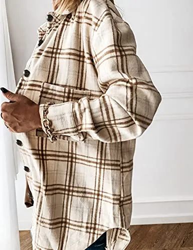 Vintage Plaid Button Down Coat