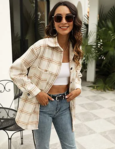 Vintage Plaid Button Down Coat