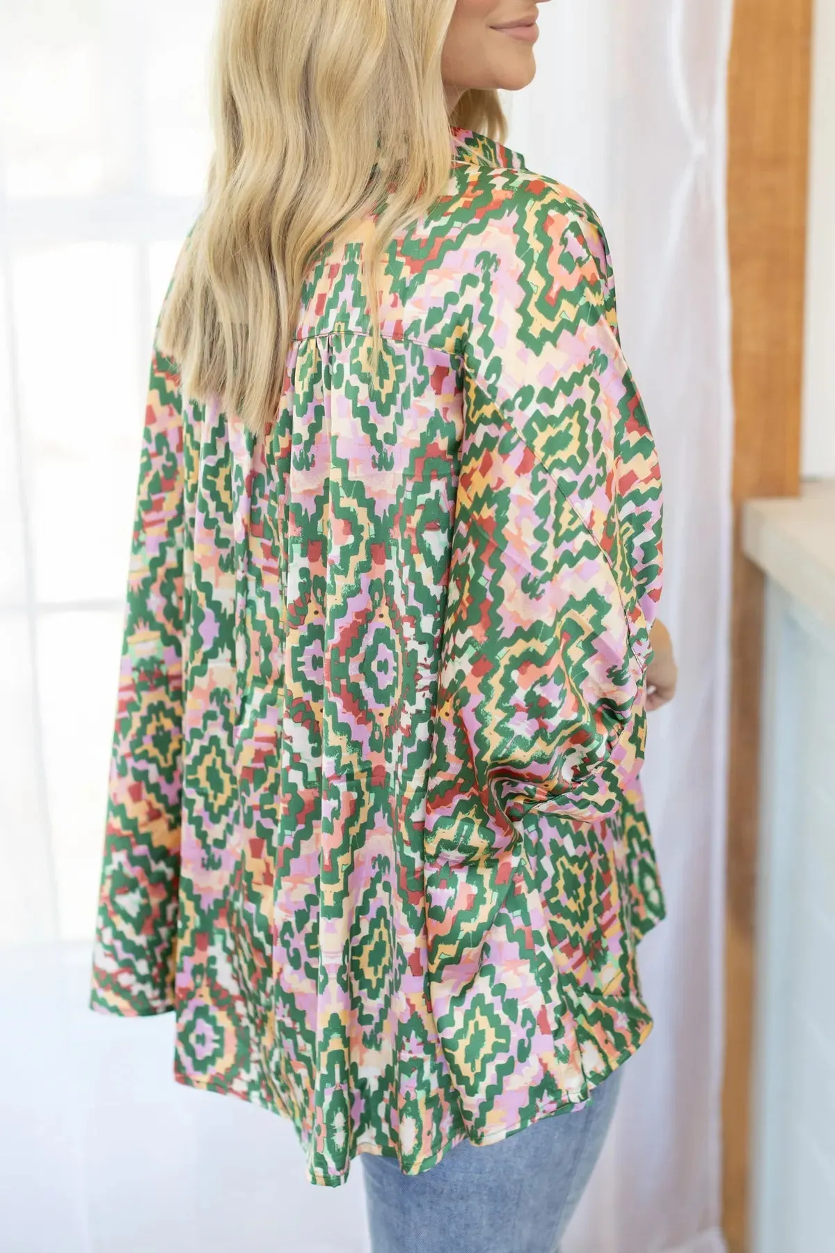 Walk In The Park Geometric Print Blouse