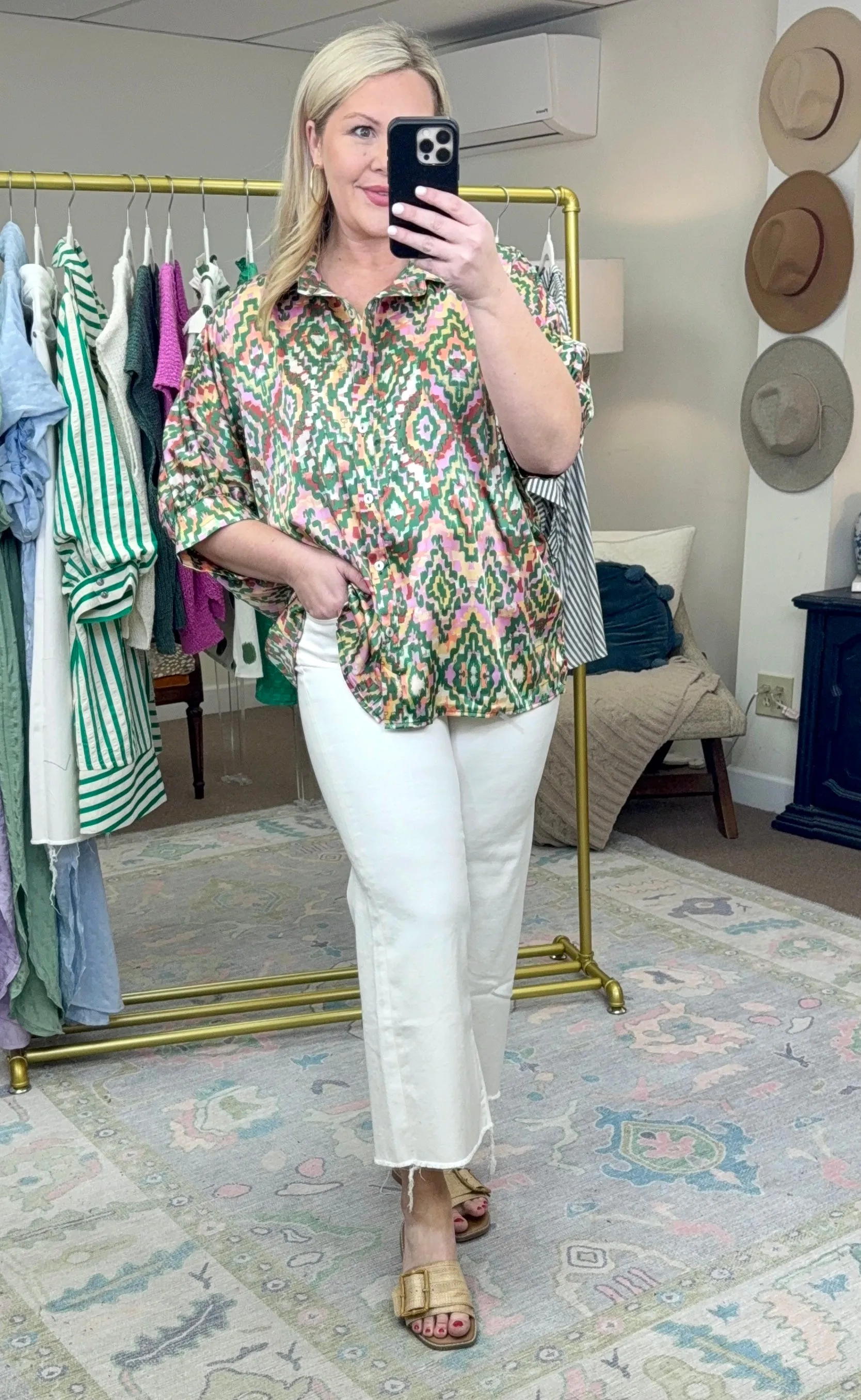 Walk In The Park Geometric Print Blouse
