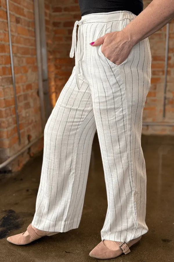 Wide Leg Striped Palazzos