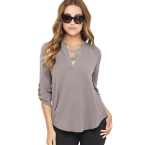 Women Blouses Cross Front Split Back Chiffon Blouse Long Sleeve Ladies Tops Shirts Plus Size