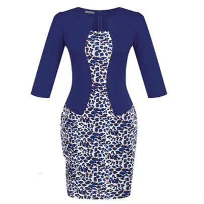 Women Fashion Autumn Spring Style Faux Two Piece Elegant Plaid Long Sleeve Pencil Dresses Office Wear Work Outfits S122
