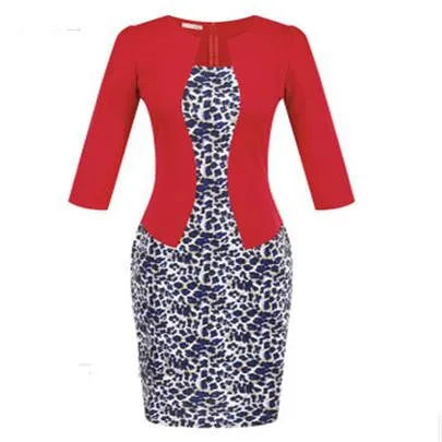 Women Fashion Autumn Spring Style Faux Two Piece Elegant Plaid Long Sleeve Pencil Dresses Office Wear Work Outfits S122