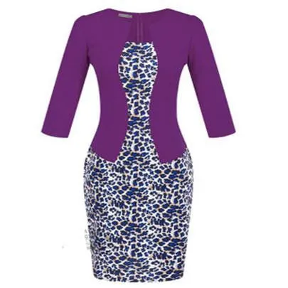 Women Fashion Autumn Spring Style Faux Two Piece Elegant Plaid Long Sleeve Pencil Dresses Office Wear Work Outfits S122