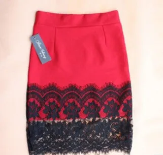 Women Skirt Lace Stretch Office Stretch Black Pencil Skirts KB655