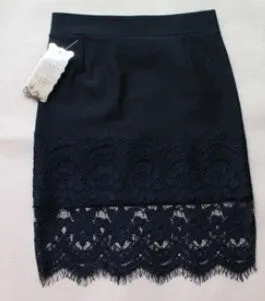 Women Skirt Lace Stretch Office Stretch Black Pencil Skirts KB655
