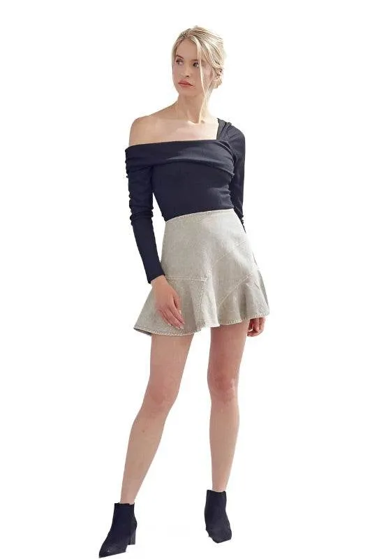 Womens Charcoal or Taupe A-Line Skirts