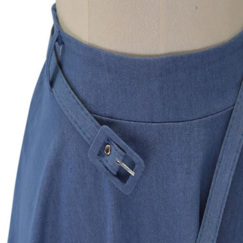 Women's Denim Skirt A-line High Elastic Waist