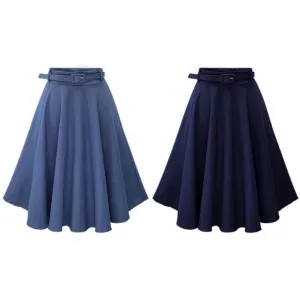 Women's Denim Skirt A-line High Elastic Waist