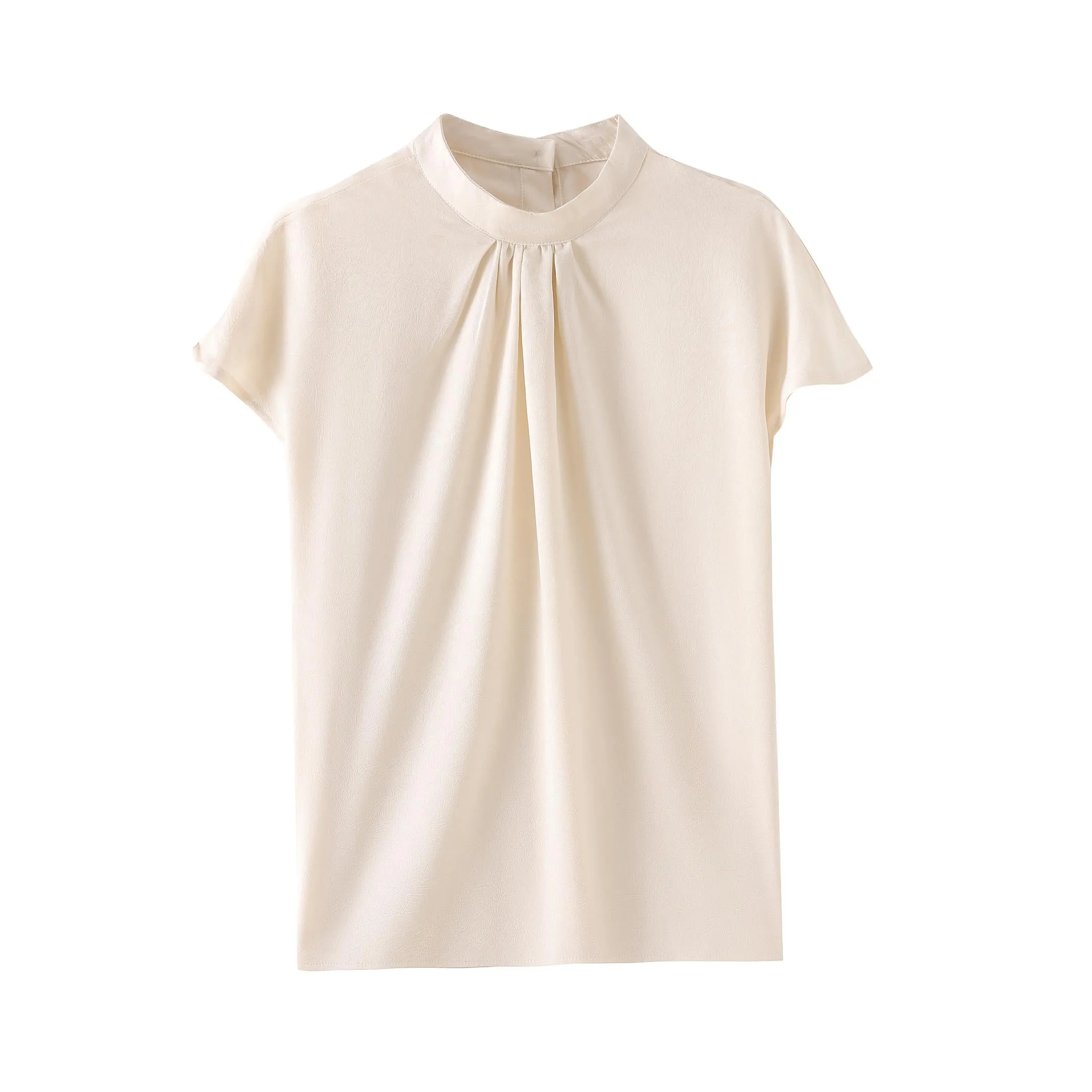 Women's Slinky Silk Blouse Featuring Pleated Details