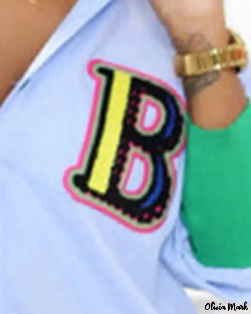 Xieyinshe - Letter Pattern Long Sleeve Shirt