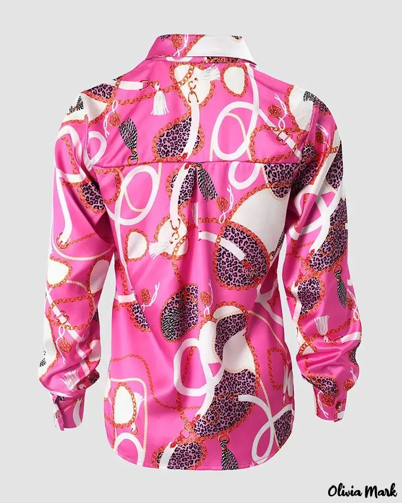 Xieyinshe - Sash Chain Print Long Sleeve Button Down Shirt