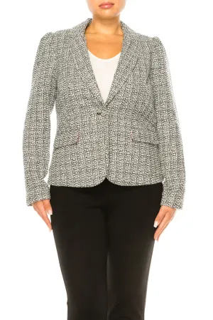 Zac & Rachel Single-Button Tweed Blazer Jacket