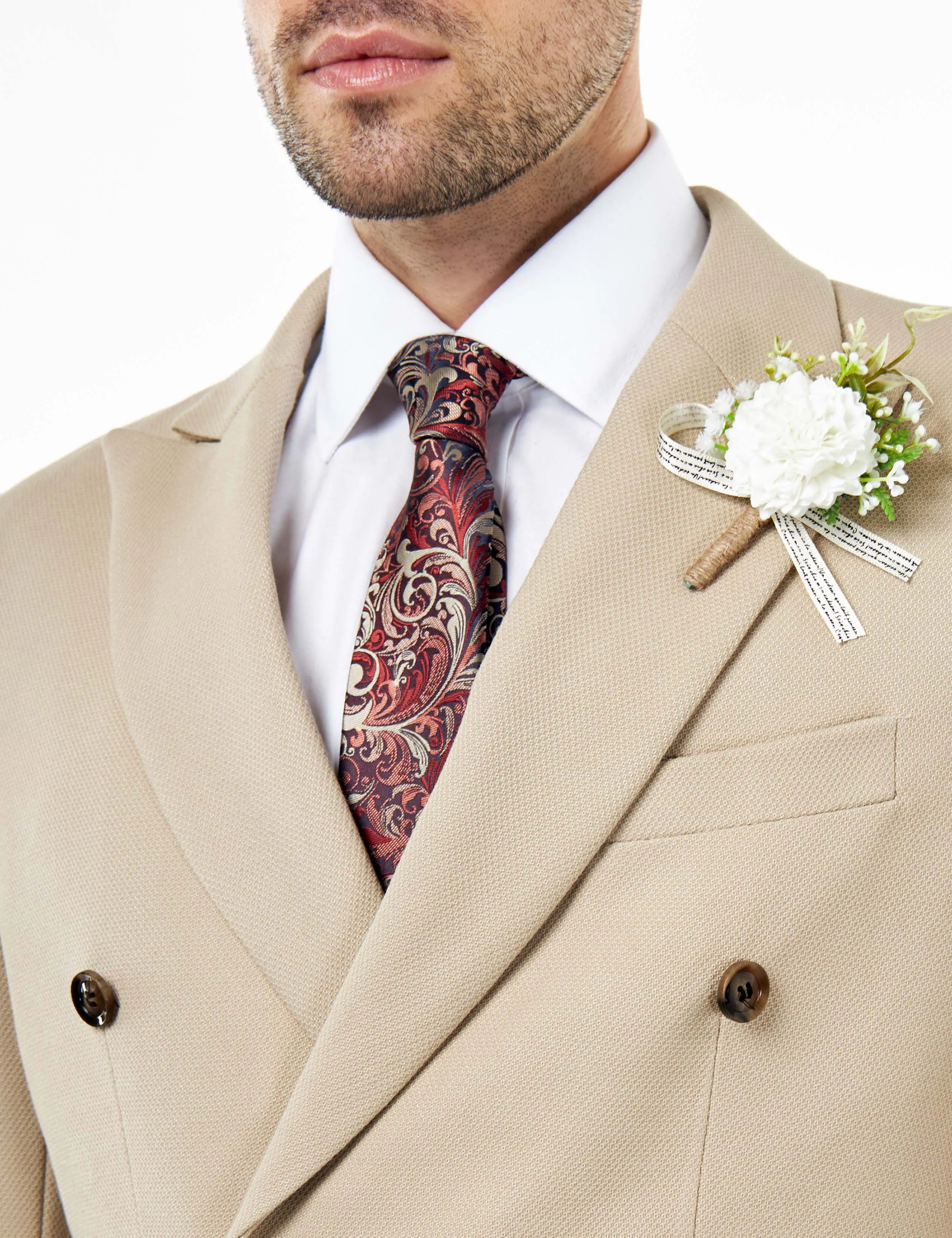 ZAK – Stone Double Breasted Tailored 2 Piece Suit