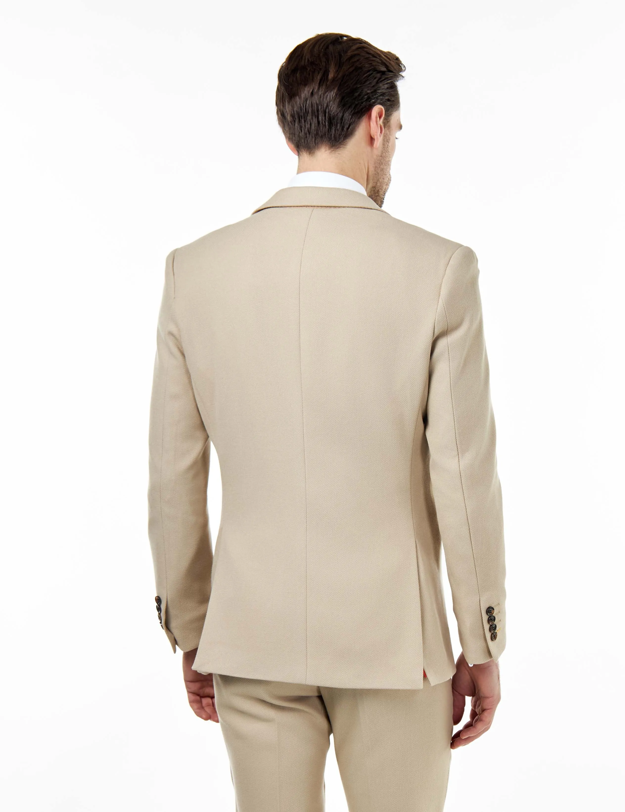 ZAK – Stone Double Breasted Tailored 2 Piece Suit