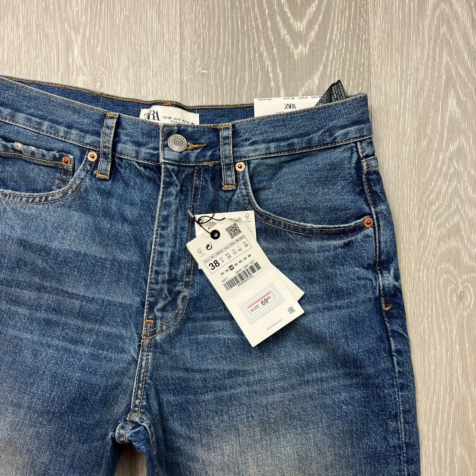 ZARA Womens The Truth Slim Jeans Indigo Blue Size 6 (New)