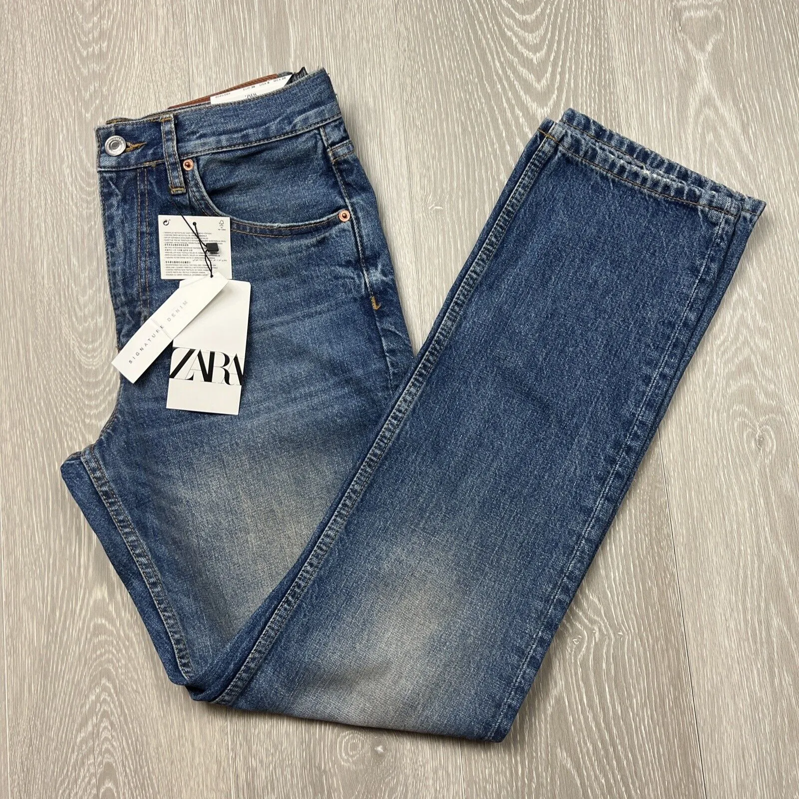 ZARA Womens The Truth Slim Jeans Indigo Blue Size 6 (New)