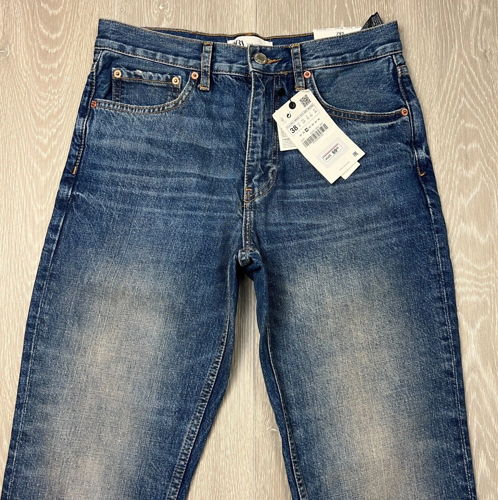 ZARA Womens The Truth Slim Jeans Indigo Blue Size 6 (New)